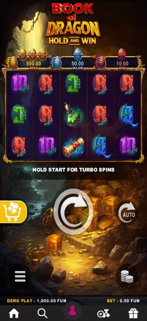 Book of Dragon Hold & Win - Mobile Slot mit Bonus-Feature und optimierter Darstellung Mobile Version des Spielautomaten Book of Dragon auf dem Smartphone