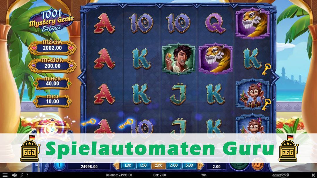 Screenshot der Demo-Version des Spiels 1001 Mystery Genie Fortunes Demo des Spielautomaten 1001 Mystery Genie Fortunes