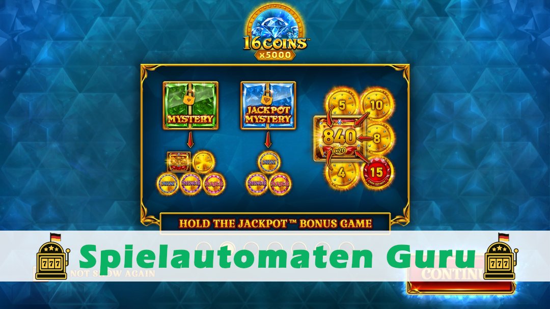 Screenshot der Demo-Version des Spiels 16 Coins x5000 Demo des Spielautomaten 16 Coins x5000