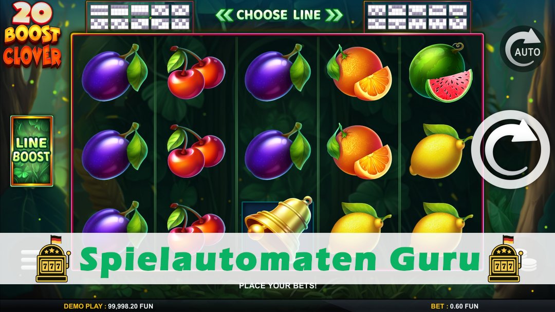 Screenshot der Demo-Version des Spiels 20 Boost Clover Demo des Spielautomaten 20 Boost Clover