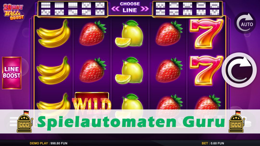 Screenshot der Demo-Version des Spiels 20 Hot Wilds Boost Demo des Spielautomaten 20 Hot Wilds Boost