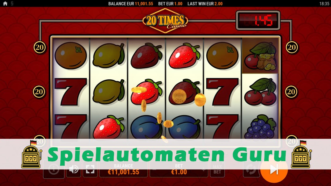 Screenshot der Demo-Version des Spiels 20 Times Casino Demo des Spielautomaten 20 Times Casino