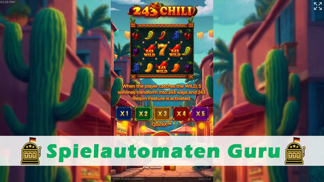 Screenshot der Demo-Version des Spiels 243 Chili Demo des Spielautomaten 243 Chili