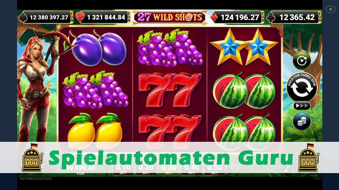 Screenshot der Demo-Version des Spiels 27 Wild Shots Demo des Spielautomaten 27 Wild Shots
