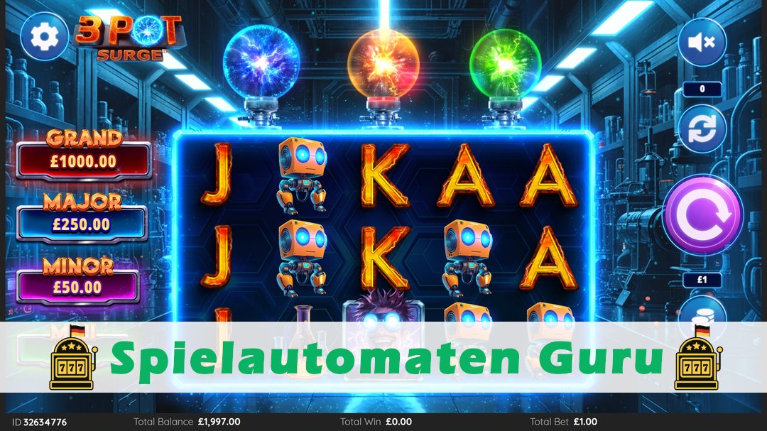 Screenshot der Demo-Version des Spiels 3 Pot Surge Demo des Spielautomaten 3 Pot Surge