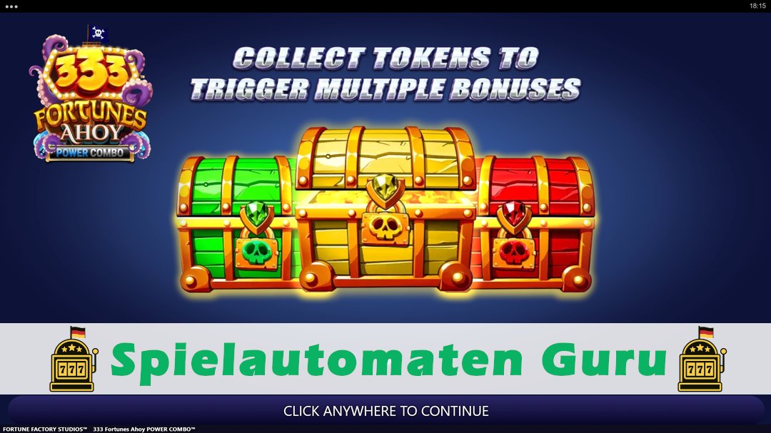 Screenshot der Demo-Version des Spiels 333 Fortunes Ahoy Power Combo Demo des Spielautomaten 333 Fortunes Ahoy Power Combo
