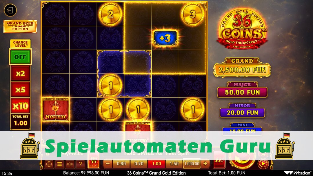 Screenshot der Demo-Version des Spiels 36 Coins Grand Gold Edition Demo des Spielautomaten 36 Coins Grand Gold Edition