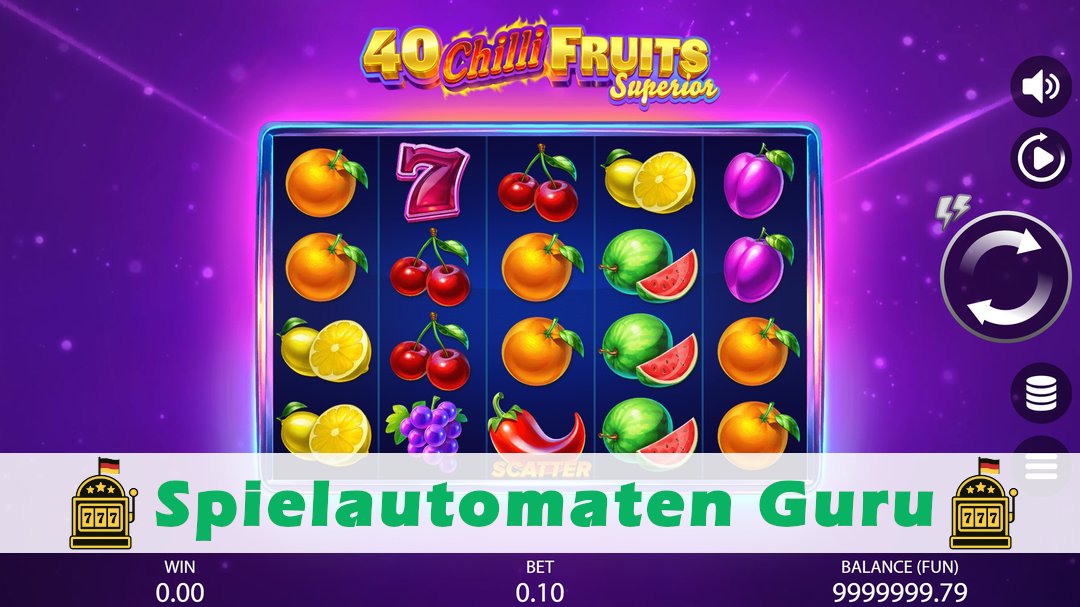 Screenshot der Demo-Version des Spiels 40 Chilli Fruits Superior Demo des Spielautomaten 40 Chilli Fruits Superior