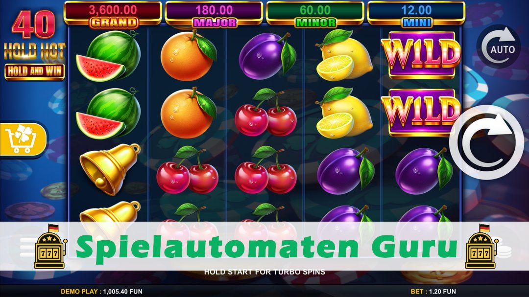 Screenshot der Demo-Version des Spiels 40 Hold Hot Hold And Win Demo des Spielautomaten 40 Hold Hot Hold And Win