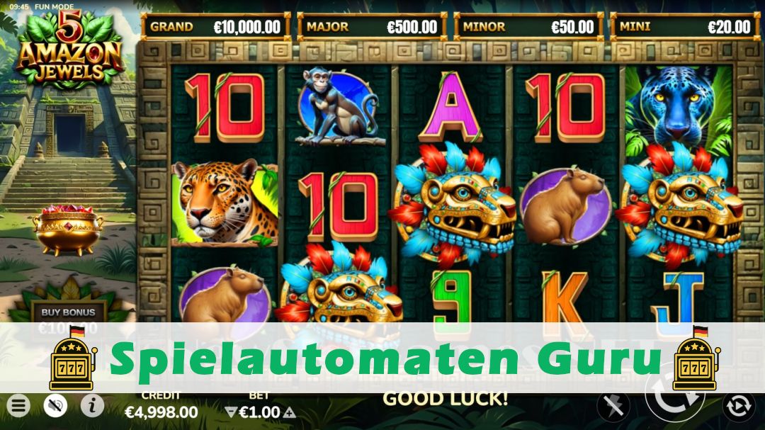 Screenshot der Demo-Version des Spiels 5 Amazon Jewels Demo des Spielautomaten 5 Amazon Jewels