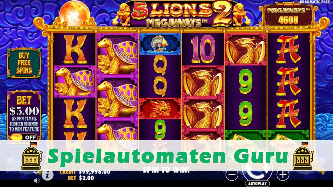 Screenshot der Demo-Version des Spiels 5 Lions Megaways 2 Demo des Spielautomaten 5 Lions Megaways 2