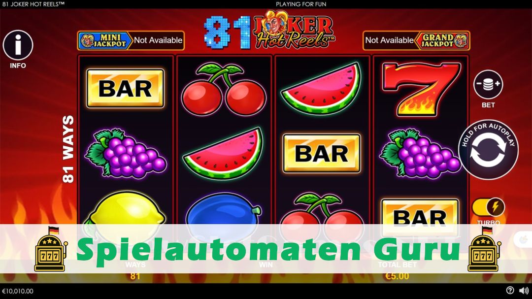 Screenshot der Demo-Version des Spiels 81 Joker Hot Reels Demo des Spielautomaten 81 Joker Hot Reels