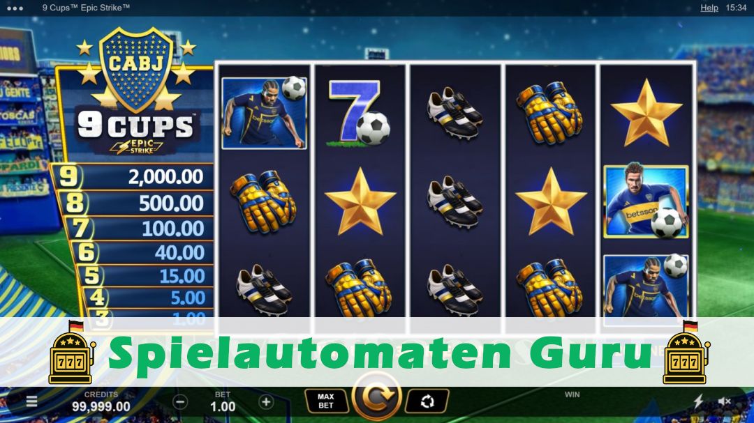 Screenshot der Demo-Version des Spiels 9 Cups Epic Strike Demo des Spielautomaten 9 Cups Epic Strike