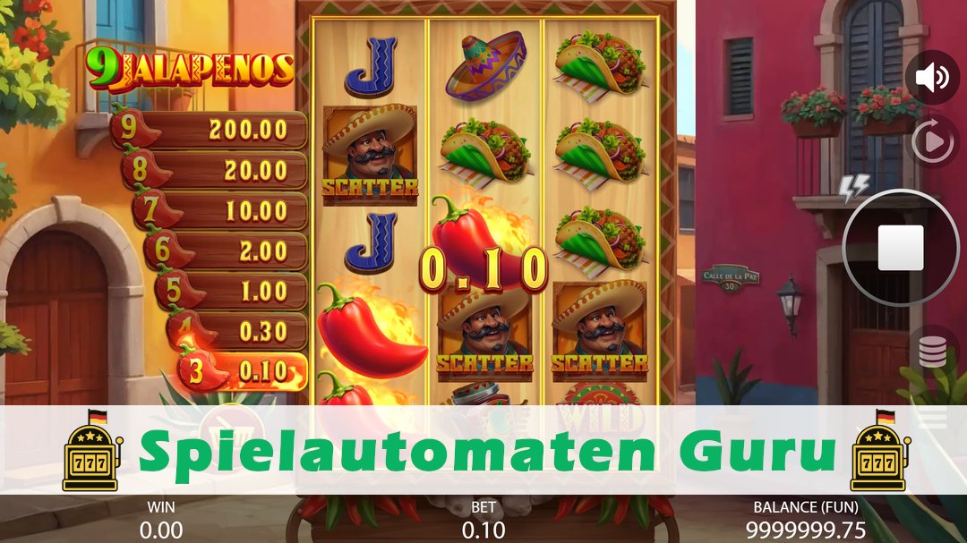Screenshot der Demo-Version des Spiels 9 Jalapenos Demo des Spielautomaten 9 Jalapenos