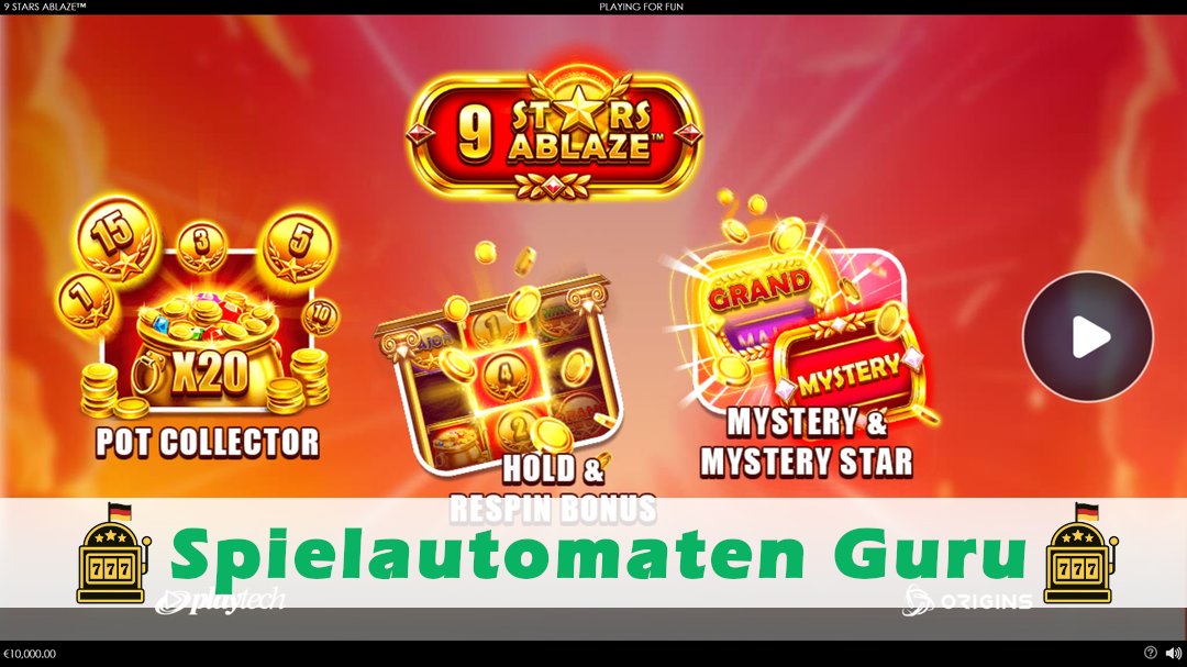 Screenshot der Demo-Version des Spiels 9 Stars Ablaze Demo des Spielautomaten 9 Stars Ablaze