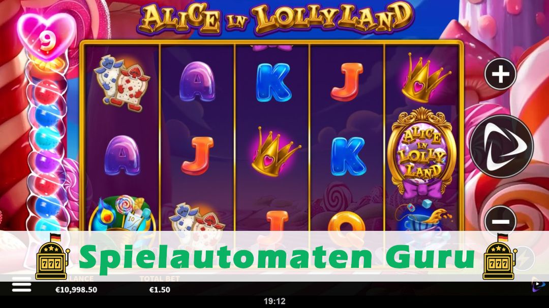Screenshot der Demo-Version des Spiels Alice in Lollyland Demo des Spielautomaten Alice in Lollyland