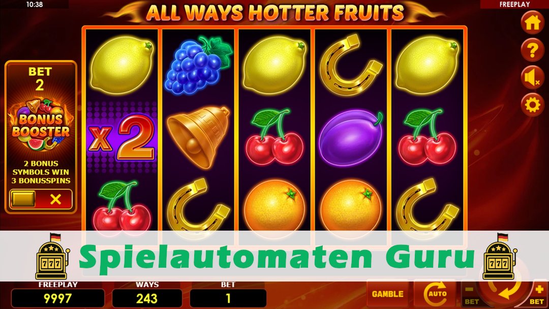 Screenshot der Demo-Version des Spiels All Ways Hotter Fruits Demo des Spielautomaten All Ways Hotter Fruits