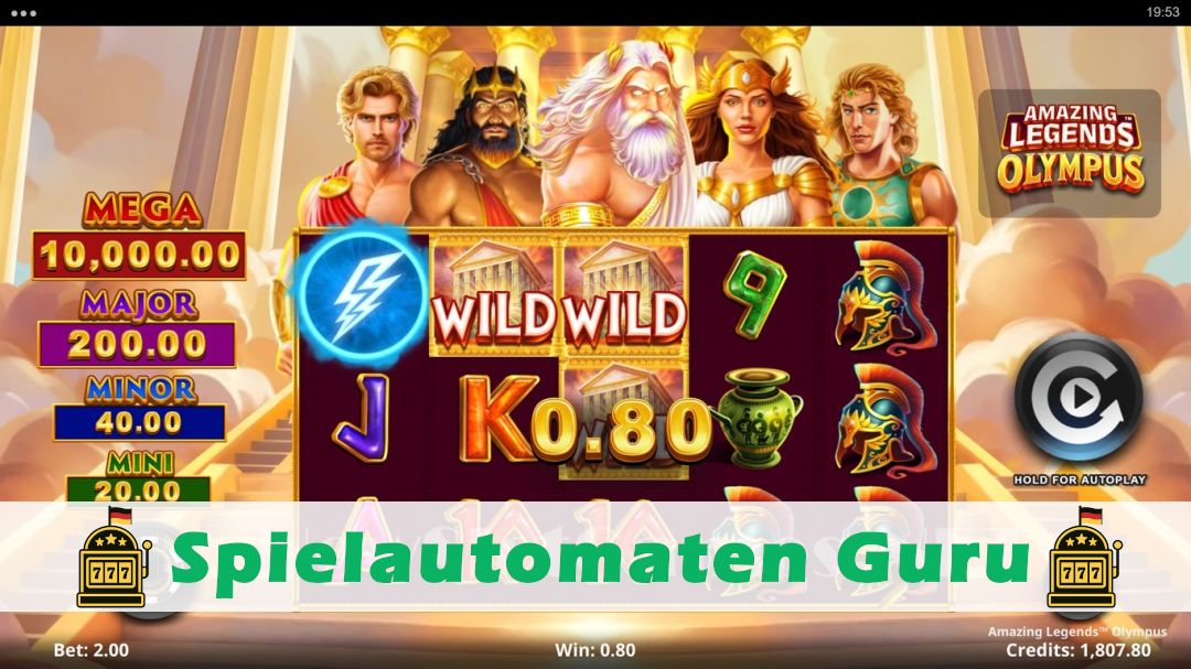 Screenshot der Demo-Version des Spiels Amazing Legends Olympus Demo des Spielautomaten Amazing Legends Olympus