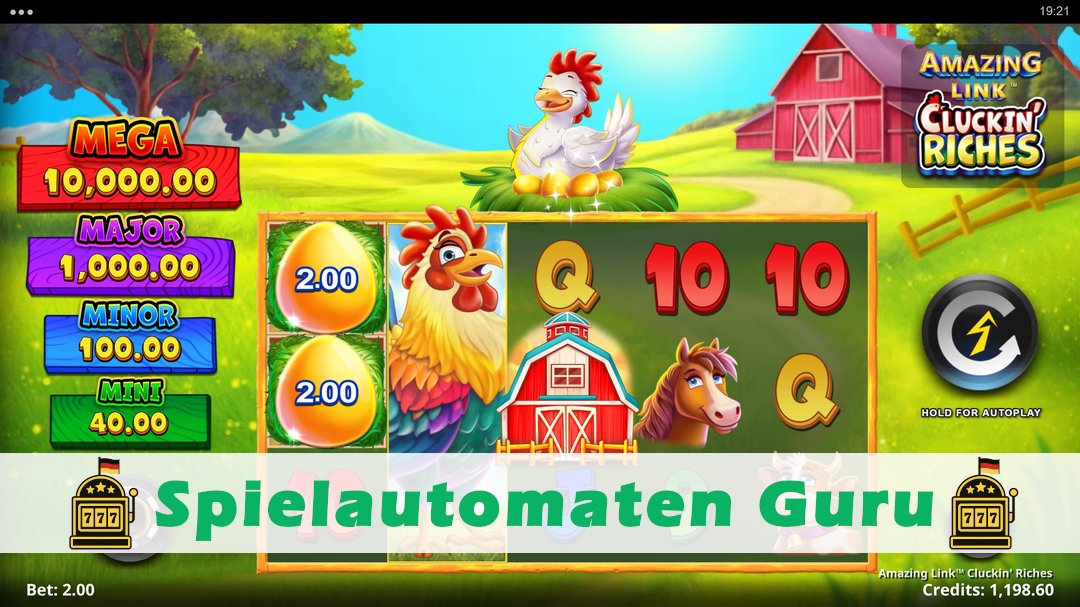 Screenshot der Demo-Version des Spiels Amazing Link Cluckin Riches Demo des Spielautomaten Amazing Link Cluckin Riches