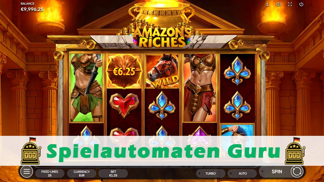 Screenshot der Demo-Version des Spiels Amazons Riches Demo des Spielautomaten Amazons Riches