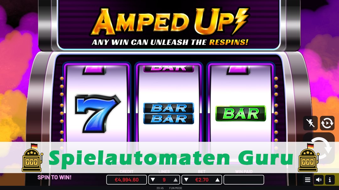 Screenshot der Demo-Version des Spiels Amped Up! Demo des Spielautomaten Amped Up!