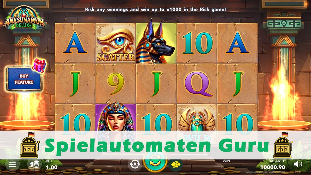 Screenshot der Demo-Version des Spiels Anksunamun Deluxe Demo des Spielautomaten Anksunamun Deluxe