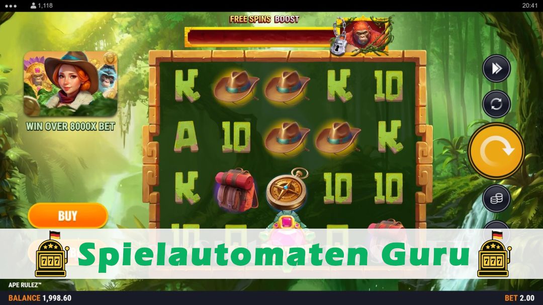 Screenshot der Demo-Version des Spiels Ape Rulez Demo des Spielautomaten Ape Rulez