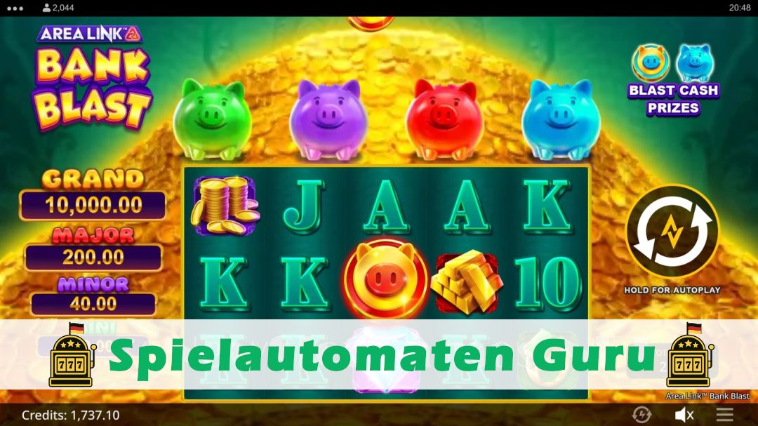 Screenshot der Demo-Version des Spiels Area Link Bank Blast Demo des Spielautomaten Area Link Bank Blast