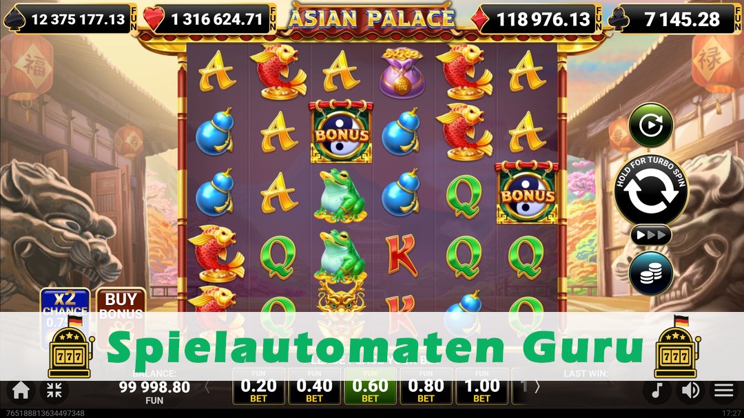 Screenshot der Demo-Version des Spiels Asian Palace Demo des Spielautomaten Asian Palace