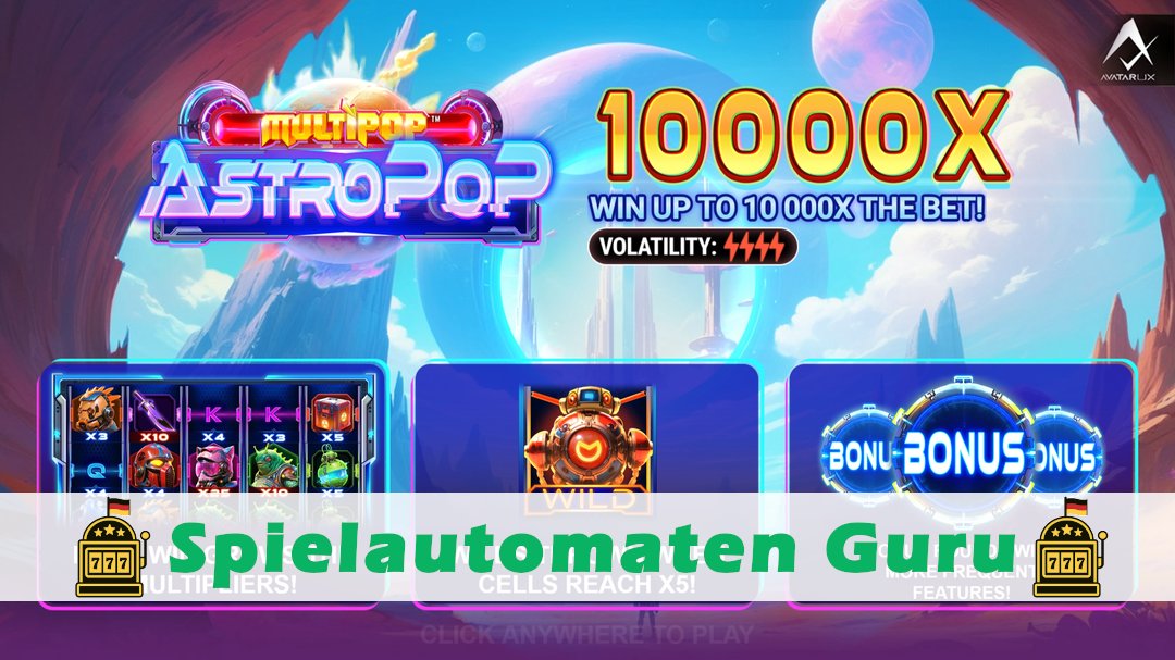 Screenshot der Demo-Version des Spiels AstroPop Demo des Spielautomaten AstroPop