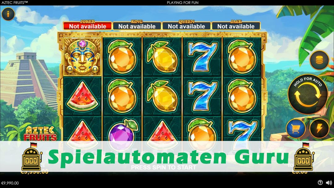 Screenshot der Demo-Version des Spiels Aztec Fruits Demo des Spielautomaten Aztec Fruits