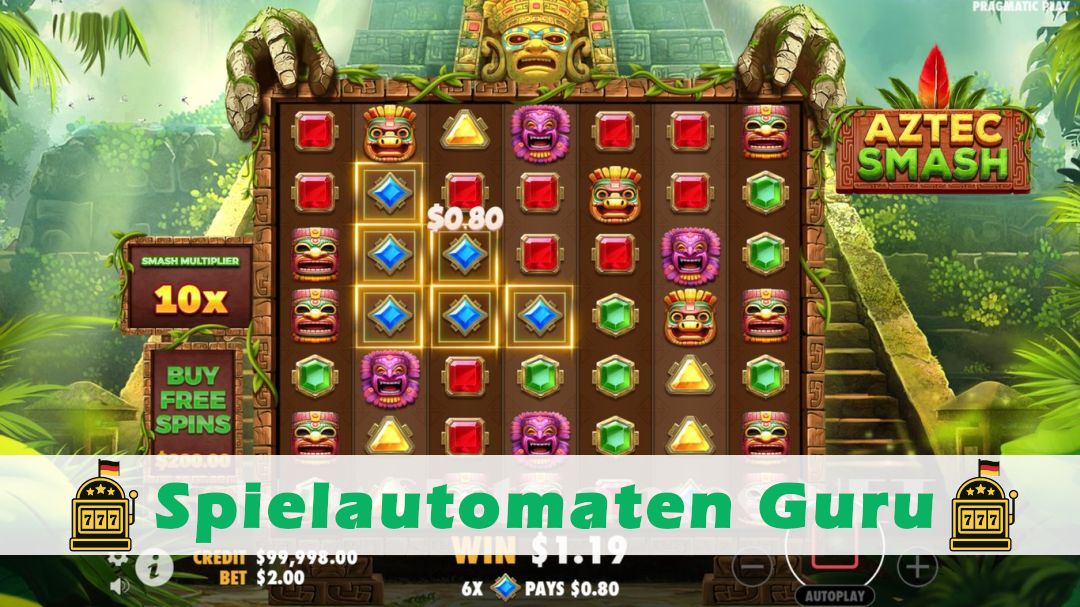 Screenshot der Demo-Version des Spiels Aztec Smash Demo des Spielautomaten Aztec Smash