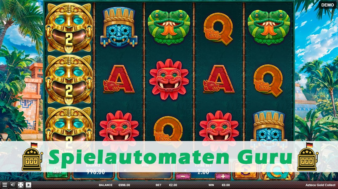 Screenshot der Demo-Version des Spiels Azteca Gold Collect Demo des Spielautomaten Azteca Gold Collect