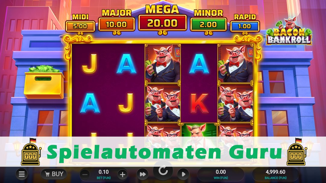 Screenshot der Demo-Version des Spiels Bacon Bankroll Demo des Spielautomaten Bacon Bankroll