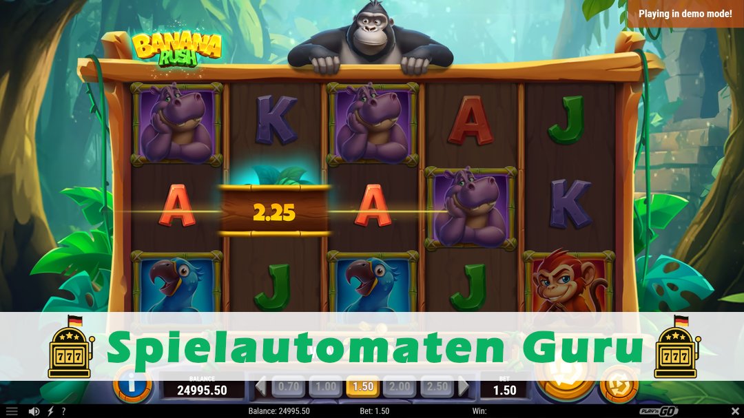 Screenshot der Demo-Version des Spiels Banana Rush Demo des Spielautomaten Banana Rush