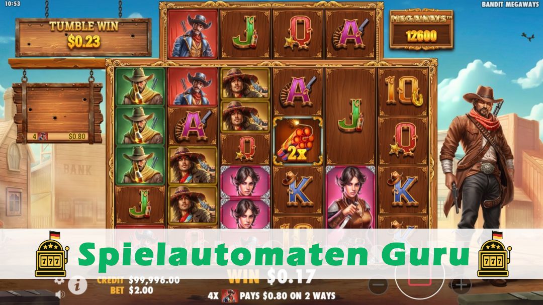 Screenshot der Demo-Version des Spiels Bandit Megaways Demo des Spielautomaten Bandit Megaways