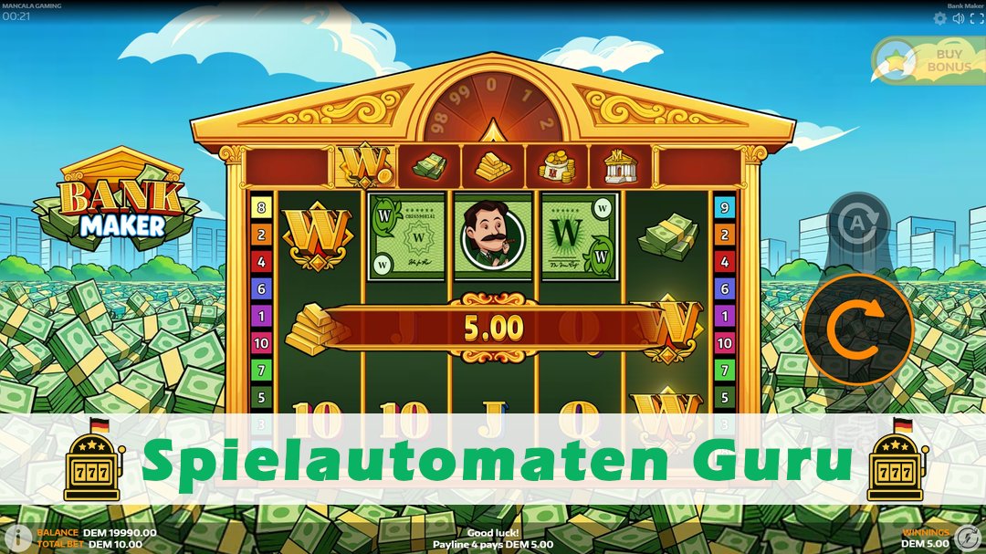 Screenshot der Demo-Version des Spiels Bank Maker Demo des Spielautomaten Bank Maker
