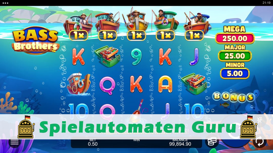 Screenshot der Demo-Version des Spiels Bass Brothers Demo des Spielautomaten Bass Brothers