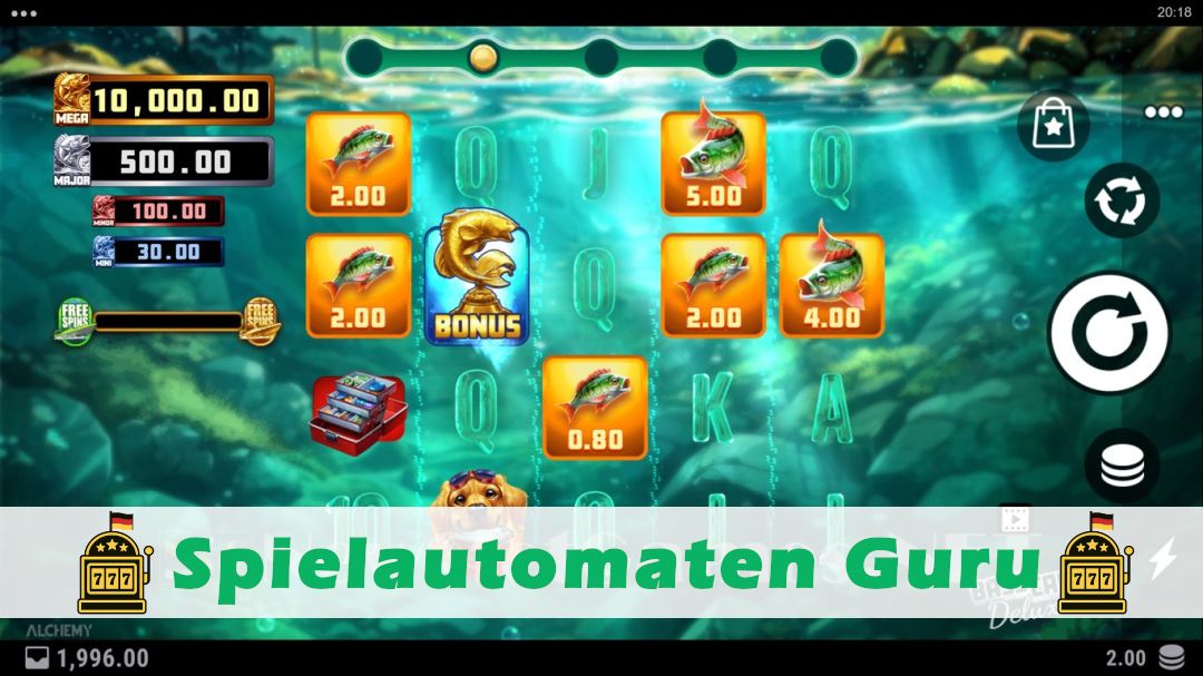 Screenshot der Demo-Version des Spiels Bass Cash Deluxe Demo des Spielautomaten Bass Cash Deluxe