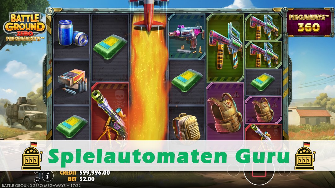 Screenshot der Demo-Version des Spiels Battle Ground Zero Megaways Demo des Spielautomaten Battle Ground Zero Megaways
