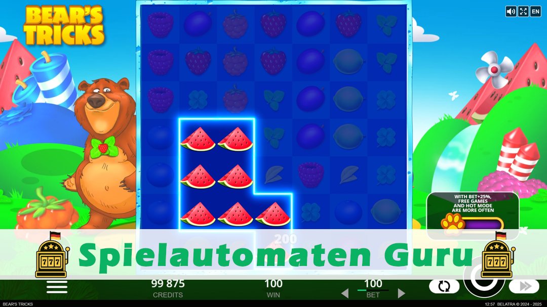 Screenshot der Demo-Version des Spiels Bears Tricks Demo des Spielautomaten Bears Tricks