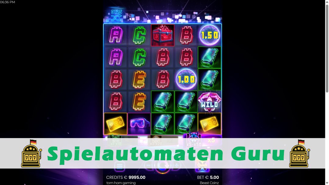 Screenshot der Demo-Version des Spiels Beast Coinz Demo des Spielautomaten Beast Coinz