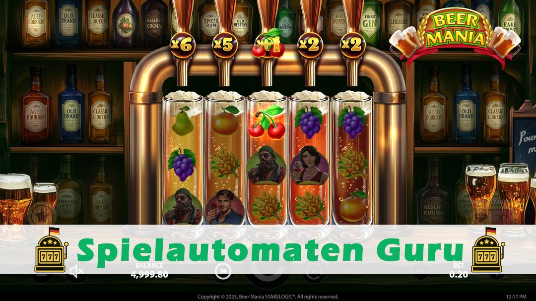 Screenshot der Demo-Version des Spiels Beer Mania Demo des Spielautomaten Beer Mania
