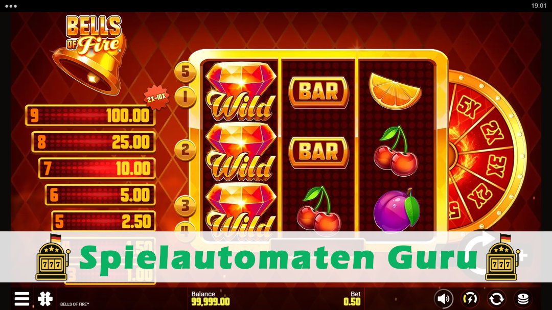 Screenshot der Demo-Version des Spiels Bells of Fire Demo des Spielautomaten Bells of Fire