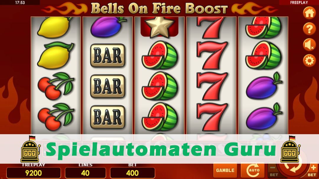 Screenshot der Demo-Version des Spiels Bells on Fire Boost Demo des Spielautomaten Bells on Fire Boost