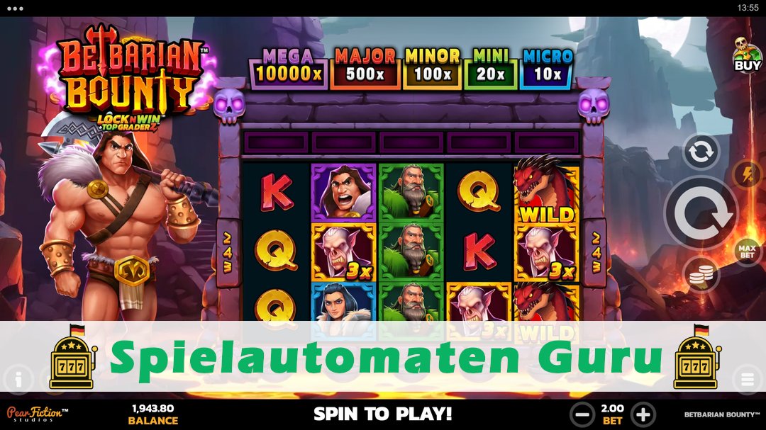 Screenshot der Demo-Version des Spiels Betbarian Bounty Demo des Spielautomaten Betbarian Bounty