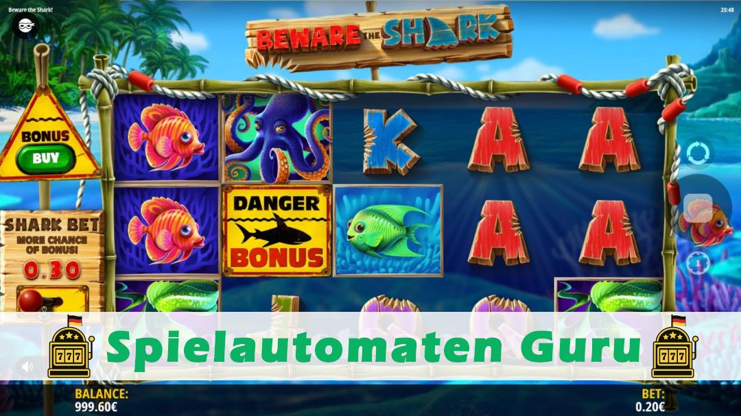 Screenshot der Demo-Version des Spiels Beware the Shark Demo des Spielautomaten Beware the Shark