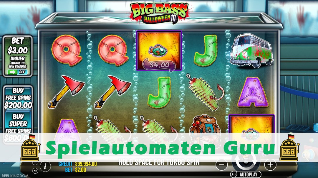 Screenshot der Demo-Version des Spiels Big Bass Halloween 3 Demo des Spielautomaten Big Bass Halloween 3