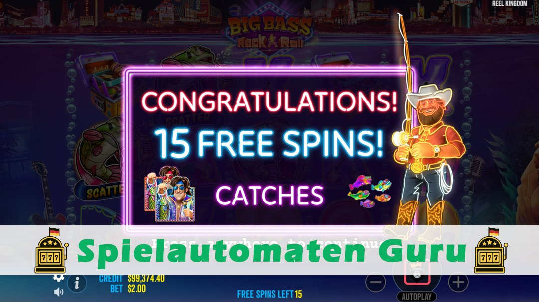 Screenshot der Demo-Version des Spiels Big Bass Rock and Roll Demo des Spielautomaten Big Bass Rock and Roll