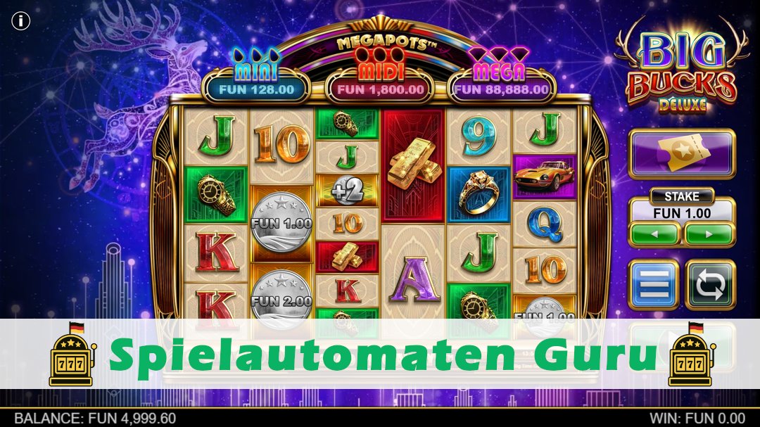 Screenshot der Demo-Version des Spiels Big Bucks Deluxe Demo des Spielautomaten Big Bucks Deluxe